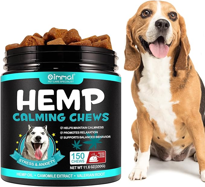 Hemp Calming Chews for Dogs 150 Count (11.6 oz), Dog Calming Treats, Helps with Dog Anxiety, Separation, Barking, Stress Relief, Melatonin for Dogs, Sleep Calming Aid, for All Breeds & Sizes