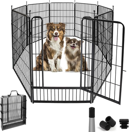 ComSaf Dog Playpen Outdoor, 40" Height 8 Panels Metal Dog Fence,Playpen for Large/Medium Dogs, Portable dog Playpen for Outdoor