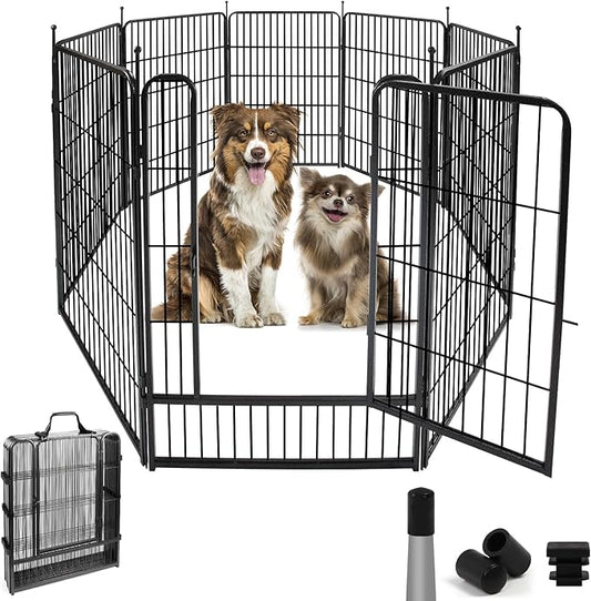 ComSaf Dog Playpen Outdoor, 40" Height 8 Panels Metal Dog Fence,Playpen for Large/Medium Dogs, Portable dog Playpen for Outdoor