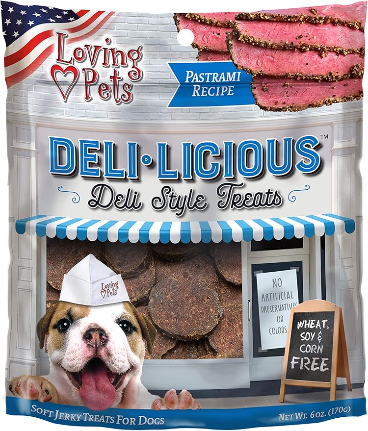 Loving Pets Deli-Licious Pastrami Recipe Soft Jerky Dog Treats (6 oz)