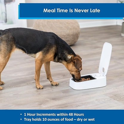 TRIXIE TX1 Automatic Food Dispenser, Single Serving, 48-Hour Timer, Battery Operated,White