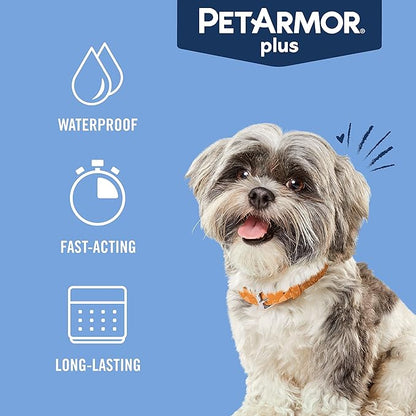 PetArmor Plus Flea and Tick Prevention for Dogs, Dog Flea and Tick Treatment, 12 Doses, Waterproof Topical, Fast Acting, Small Dogs (5-22 lbs)