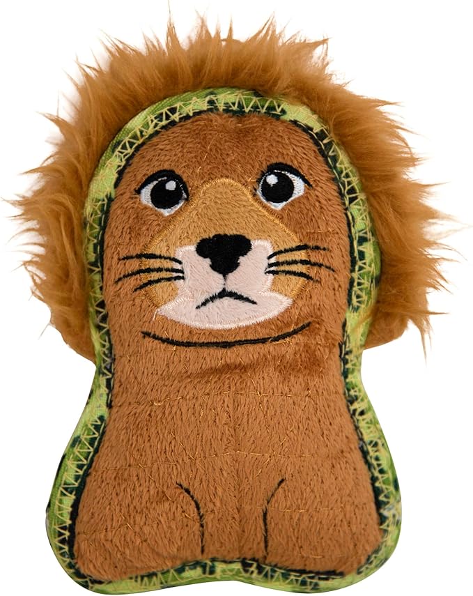Outward Hound Xtreme Seamz Lion Squeaky Dog Toy - Reinforced Dense Stuffing Plush Toy
