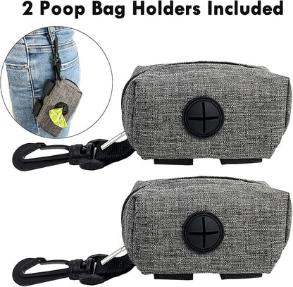 2 Pack Dog Poop Bag Holder, Poop Bag Holders for Leashes, Pet Dog Waste Bag Dispenser Leash Attachment – Fits Any Dog Leash – Includes 2 Pack Poop Bag Dispenser