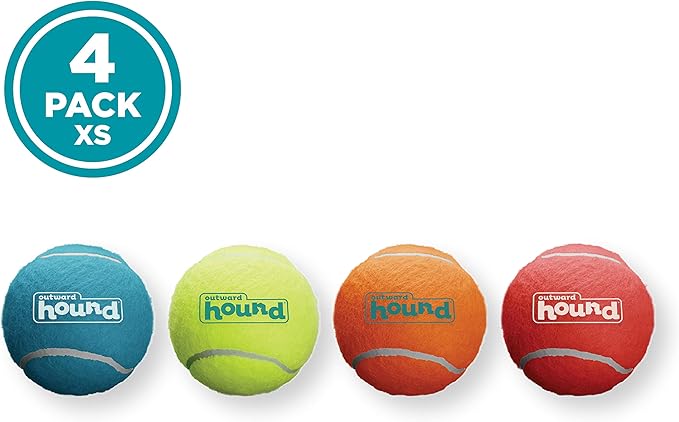 Outward Hound Squeaker Ballz Fetch Dog Toy, XS - 4 Pack