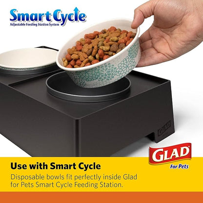 Glad for Pets Disposable Feeding Bowls | Small Disposable Dog Bowls in Assorted Designs| 1.75 Cup Feeding Size, 200 Count - Dog Bowls are Great for Dry and Wet Dog Food or Water