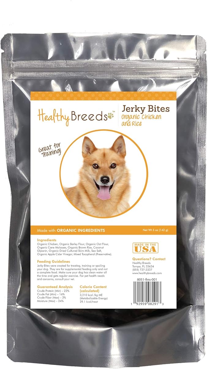 Healthy Breeds Finnish Spitz Jerky Bites Chicken & Rice Recipe Dog Treats 5 oz