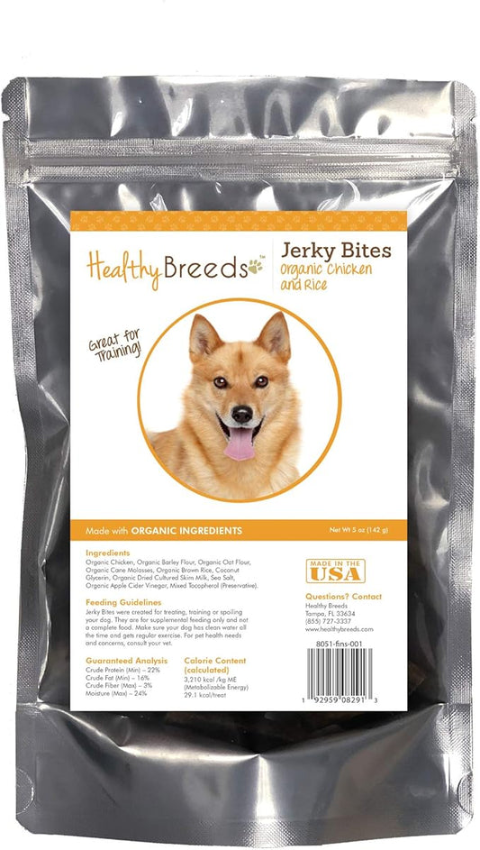 Healthy Breeds Finnish Spitz Jerky Bites Chicken & Rice Recipe Dog Treats 5 oz