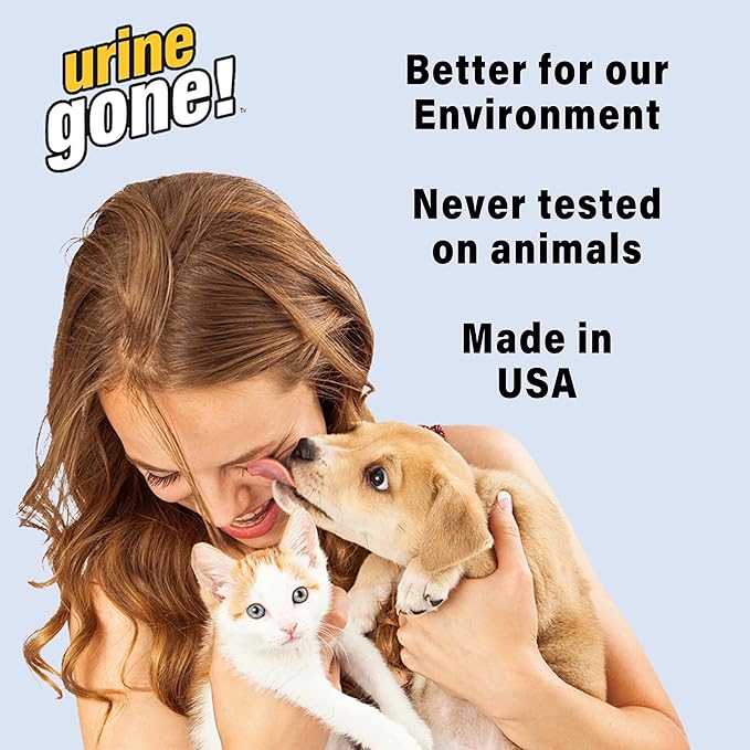 Urine Gone Pet Ears, Paws & Butt Cleaning & Moisturizing Wipes for Dogs & Cats - 70 Thick Grooming Wipes