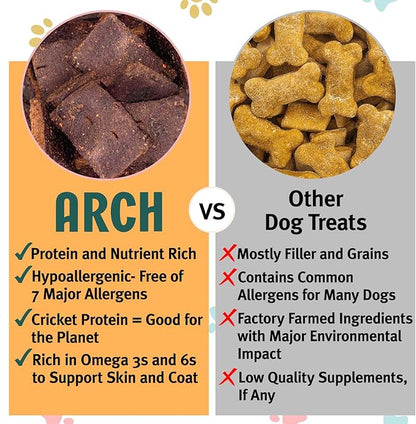Arch Skin & Coat Dog Treats | Omega-Rich, Hypoallergenic, Made in The USA, Gluten-Free, Eco-Friendly | High Protein, Natural High Value | Sensitive Stomach Approved | Itch Relief, Healthy Coat Support