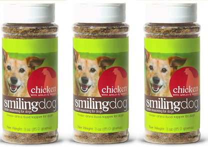 Herbsmith Kibble Seasoning – Freeze Dried Chicken – DIY Raw Coated Kibble Mixer - Dog Food Topper for Picky Eaters, 3 oz [Bundle x3 Units]