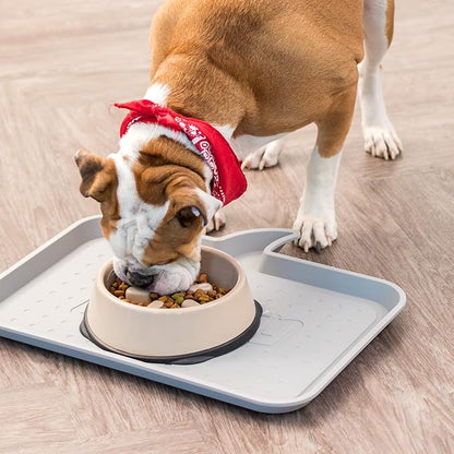 IRIS USA 4 Cups Slow Feeder Dog Bowl, Anti-Choking, Anti-Slip, Easy to Clean, Interactive Puzzle Toy, Healthy Digestion, Short snouted, Dogs Cats & Other Pets, BPA, PVC, Phthalate Free, Beige/Black