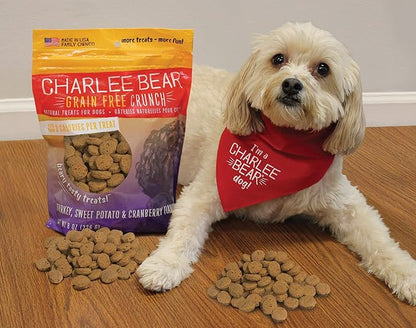 Charlee Bear Grain Free Crunch Dog Treats, Turkey, Sweet Potato & Cranberry Flavor, 8 oz