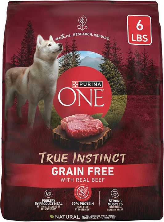 Purina ONE Grain Free Natural Dry Dog Food, True Instinct With Real Beef - 6 lb. Bag