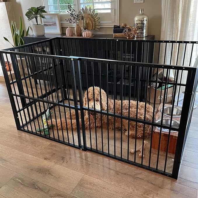 Dog Playpen 31.5" Height Puppy Pen,Heavy duty 31"- 63" Inch Extendable, Safe and Sturdy dog pens, Easy Assemble for Outdoor Indoor pet playpen