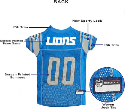 NFL Detroit Lions Dog Jersey, Size: Medium. Best Football Jersey Costume for Dogs & Cats. Licensed Jersey Shirt