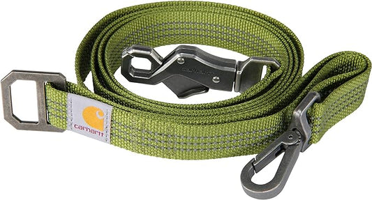 Carhartt Pet Durable Nylon Webbing Leashes for Dogs, Reflective Stitching for Visibility, Light Moss, Large