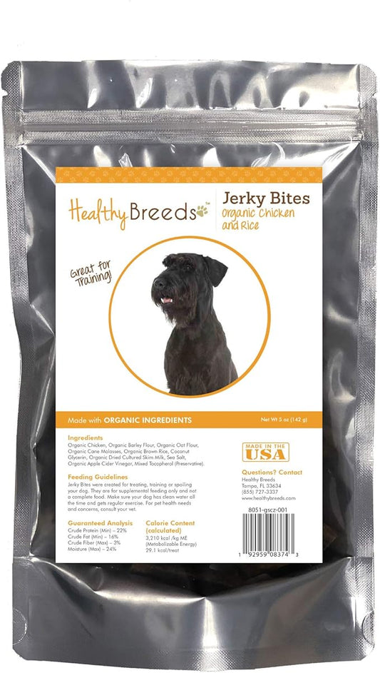 Healthy Breeds Giant Schnauzer Jerky Bites Chicken & Rice Recipe Dog Treats 5 oz