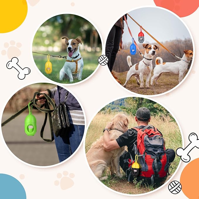 Zhehao 50 Pcs Dog Poop Trash Bag Holder Dispenser Dog Poop Waste Bag Holder Plastic Dog Waste Bag for Leash with Hook and Leak Proof PET Waste Bags for Walking Hiking Camping (Penguin)