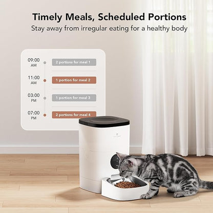 PETLIBRO Automatic Cat Feeder, Wi-Fi Automatic Cat Food Dispenser with Timer Interactive Voice Recorder, Auto Cat Feeder with 1-4 Meals Control Dry Food