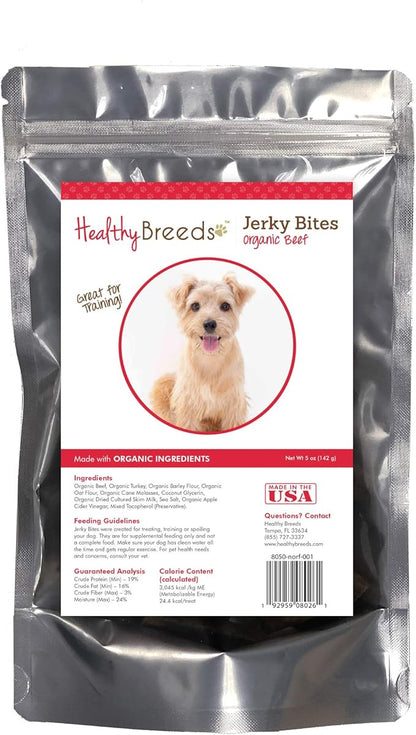 Healthy Breeds Norfolk Terrier Jerky Bites Beef Recipe Dog Treats 5 oz
