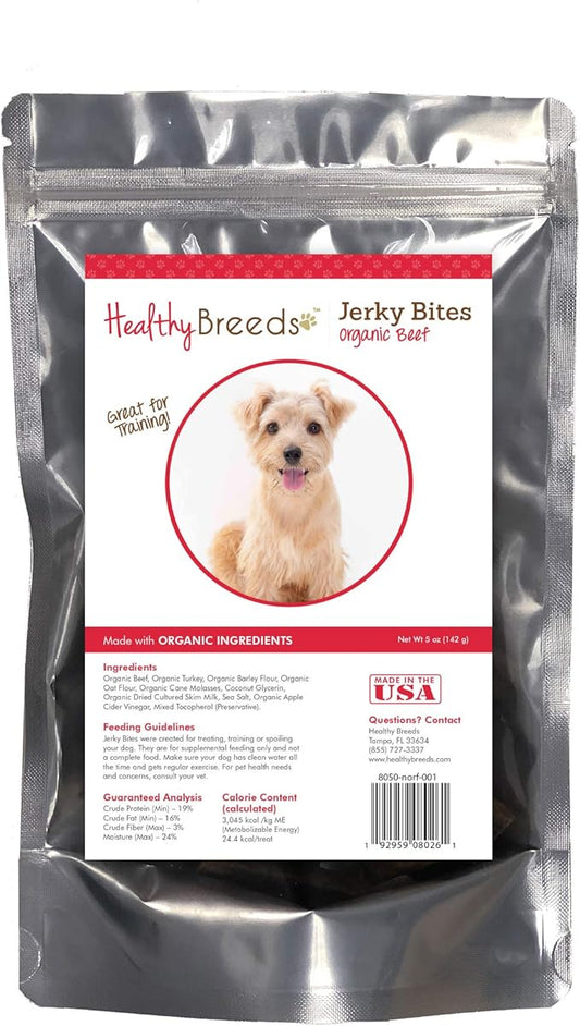 Healthy Breeds Norfolk Terrier Jerky Bites Beef Recipe Dog Treats 5 oz