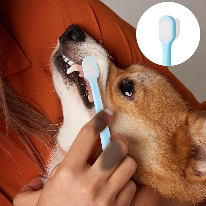 3 Pack Pet Cat Dog Toothbrush, Extra Soft Smal Dog Dental Care Toothbrush, Puppy Dental Cleaning Teeth Brushes for Small Dog Cat, Pet Deep Clean Dense Brush