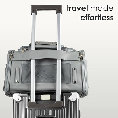 TSA Airline Approved PU Leather Luxury Pet Carrier - Size XS/S - for Small Dogs and Cats
