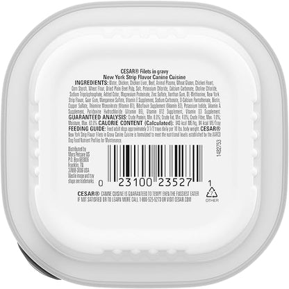 CESAR Adult Soft Wet Dog Food Filets in Gravy, New York Strip Flavor, 3.5 oz. Tray