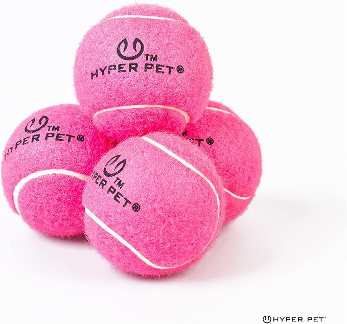 Hyper Pet MINI Tennis Balls for Dogs (Pet Safe Dog Ball Dog Tennis Balls for Exercise & Training) Dog Ball Interactive Dog Toys work with Hyper Pet K9 Kannon MINI Dog Ball Launcher - 4 Pack MINI Pink