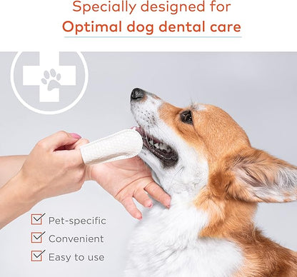 Dental Care Finger Wipes for Dogs - Dog Dental Teeth Cleaning Wipes for Dogs- Pre-Soaked Oral Cleaning Pads- Reduces Plaque, Tartar & Freshen Breath - 50 Disposable Wipes