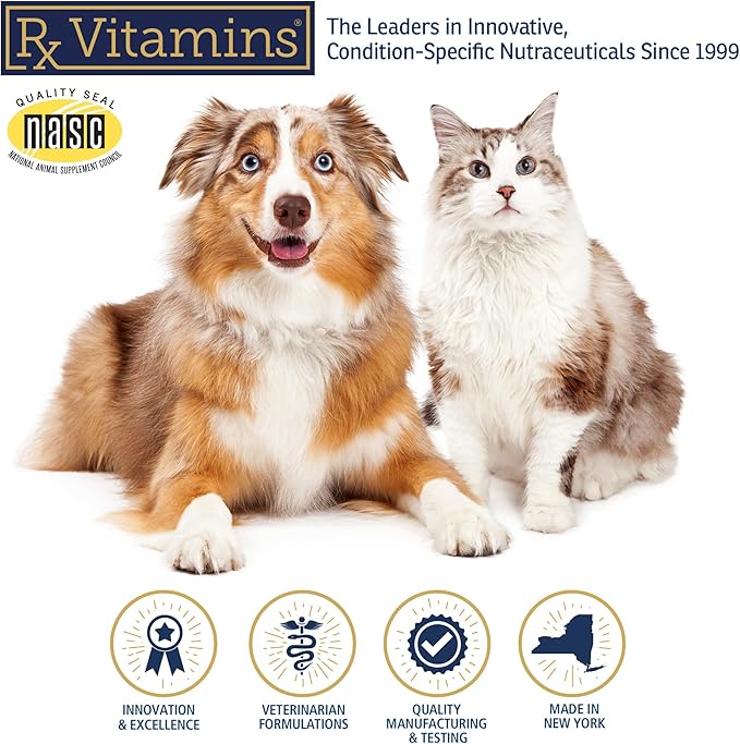 Rx Vitamins for Pets Immuno Support for Dogs & Cats - Immune System Support - Help Brain Function Bones Muscles Stress & Aging - 60 Capsules