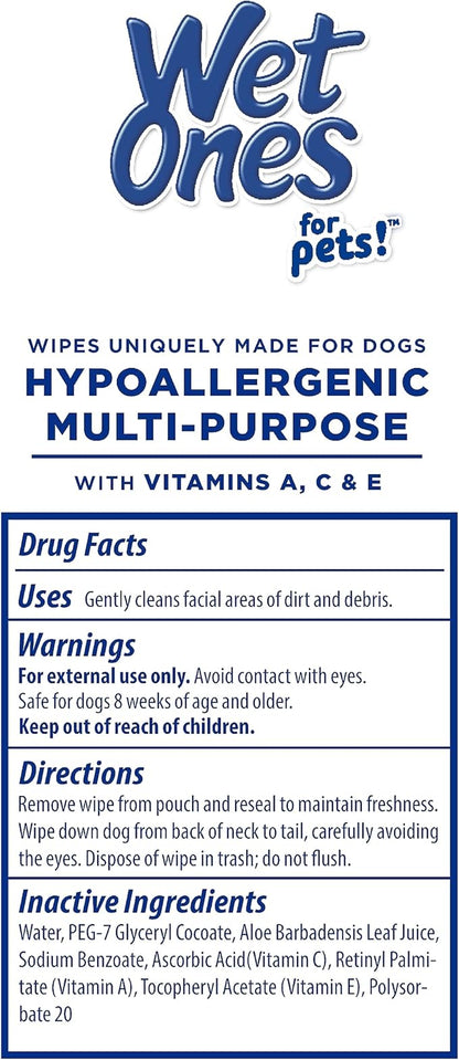 Wet Ones Mixed 13 Piece Bundle of Human & Pet Wet Wipes, Hypoallergenic | 10 Packs Sensitive Skin Hand and Face Wipes, 20 Ct Plus 3 Packs for Pets Hypoallergenic Dog Wipes, 100ct