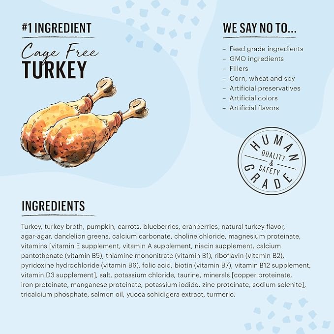 The Honest Kitchen Grain Free Minced Turkey in Bone Broth Gravy Wet Cat Food, 2.8 oz x12