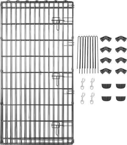 Amazon Basics Foldable Octagonal Metal Exercise Pet Play Pen for Dogs, Fence Pen, Single Door, Black, 60 x 60 x 48 Inches