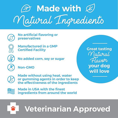 Shed Defender All Natural Allergy Relief & Probiotics Soft Chew Supplements for Dogs - Veterinarian Formulated Anti Itch & Hot Spots Omega 3 Fish Oil, Colostrum - 90 ct.
