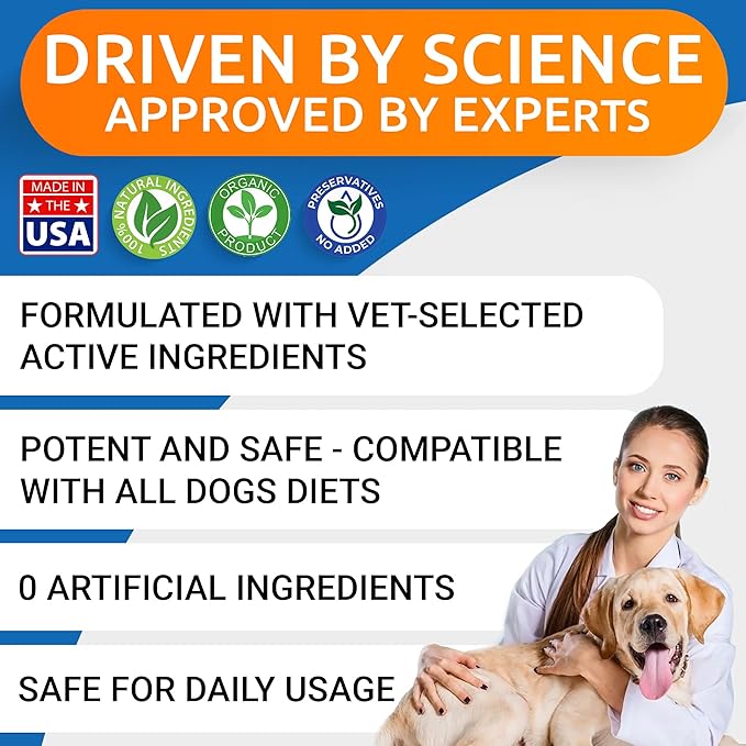 Liquid Glucosamine for Dogs - 16 Fl Oz Easy to Serve Joint Pain Relief Supplement - Advanced Formula with Chondroitin, MSM, Collagen - Hip & Joint Care - Made in USA