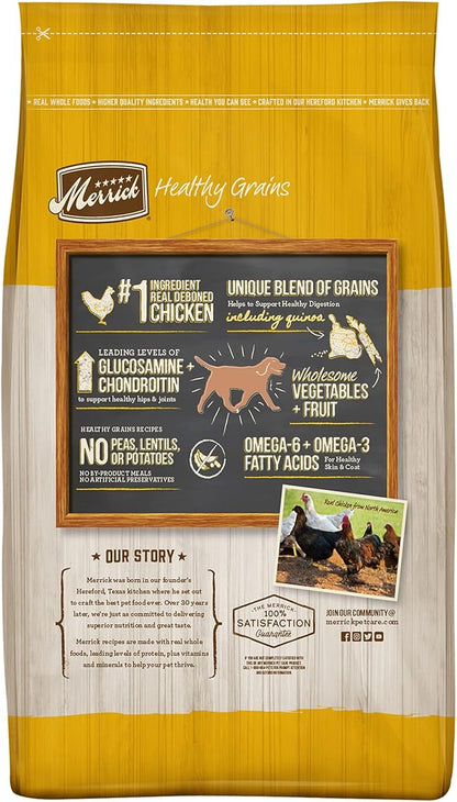 Merrick Healthy Grains Premium Adult Dry Dog Food, Wholesome and Natural Kibble, Healthy Weight Recipe - 25.0 lb. Bag