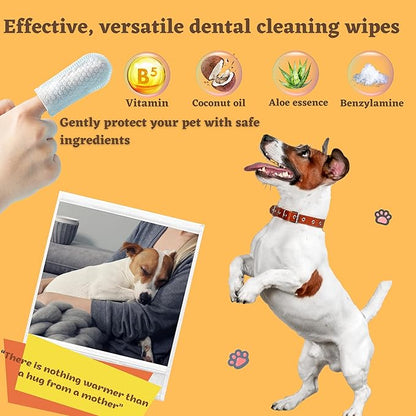 Dog Dental Wipes Dog Teeth Cleaning Wipes Toothbrush Finger Dog Treats Cat Treats Dog Toothpaste Dog Toothbrush Dog Bones Dog Products Dog Tooth Brushing Kit Cat Toothbrush Dog Treats 50 PCS