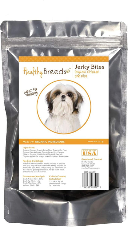 Healthy Breeds Shih Tzu Jerky Bites Chicken & Rice Recipe Dog Treats 5 oz