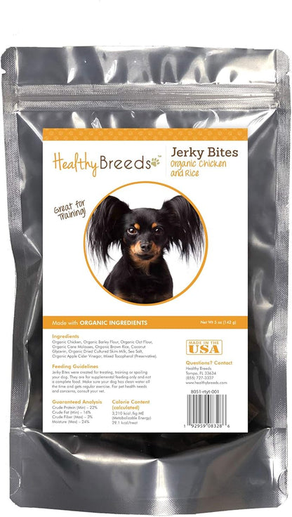 Healthy Breeds Russian Toy Terrier Jerky Bites Chicken & Rice Recipe Dog Treats 5 oz