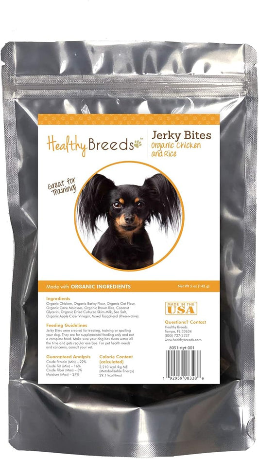 Healthy Breeds Russian Toy Terrier Jerky Bites Chicken & Rice Recipe Dog Treats 5 oz