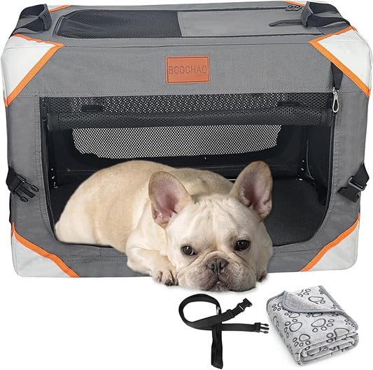 Collapsible Dog Crate-Portable Dog Crates for Small Medium Dogs,4-Door Portable Pet Travel Crate,Sturdy/Breathable/Comfortable,Indoor & Outdoor & Car Back Seat;Soft Dog Blanket