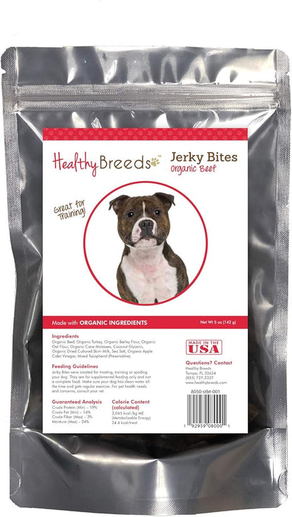 Healthy Breeds Staffordshire Bull Terrier Jerky Bites Beef Recipe Dog Treats 5 oz