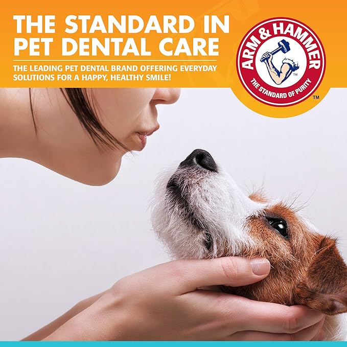 Arm & Hammer for Pets Fresh Breath Kit for Dogs | Contains Toothpaste, Toothbrush & Fingerbrush | Reduces Plaque & Tartar Buildup | Safe for Puppies, 3-Piece Kit, Chicken Flavor | 48 Pack