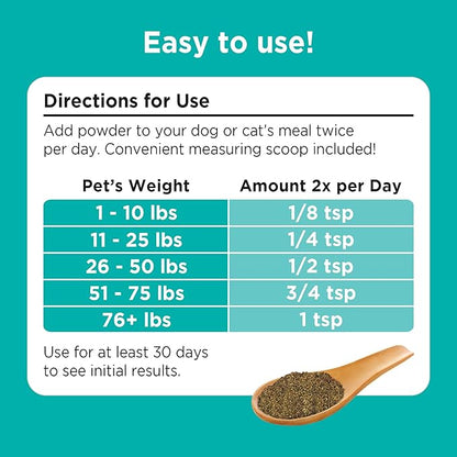 Solid Gold SeaMeal Cat & Dog Food Topper - Kelp Powder Dog & Cat Multivitamin - Omega 3 & Digestive Enzymes for Skin & Coat, Gut + Immune Support - 5 oz