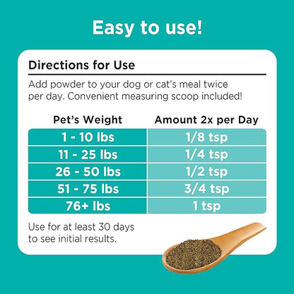 Solid Gold SeaMeal Cat & Dog Food Topper - Kelp Powder Dog & Cat Multivitamin - Omega 3 & Digestive Enzymes for Skin & Coat, Gut + Immune Support - 1 LB