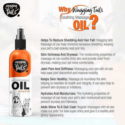 Wagging Tails 6-in-1 Soothing Oil 6.76 fl oz for Dogs | All natural ingredients Coconut Oil and Vitamin E help control hair fall & improve Coat Shine and Softness