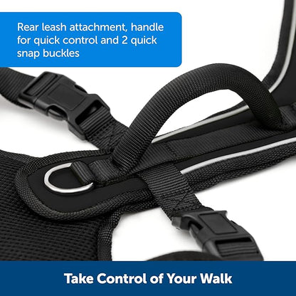 PetSafe EasySport Dog Harness – Adjustable, Padded Dog Harness with Control Handle and Reflective Piping – Small, Black