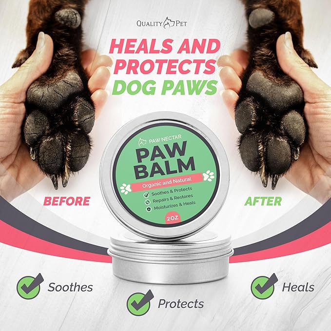 2-Pack Paw Nectar Dog Paw Balm, 4 Oz | Heals, Repairs & Restores Dry, Cracked & Damaged Paws | 100% Organic & Natural Cream Butter Wax Moisturizer for Dog Feet & Foot Pads